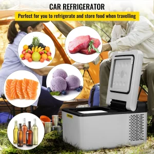 VEVOR 12 Volt Refrigerator 10 Qt, Portable Mini Freezer (-4~68) W/APP Control Car Compressor Fridge Cooler 12V/24V DC and 110-220V AC For Camping, Road Trip, Travel, Outdoor and Home